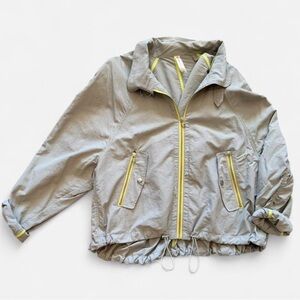 Anthropologie Daily Practice Jacket Pop Women Small Gray Green Ruched Y2K